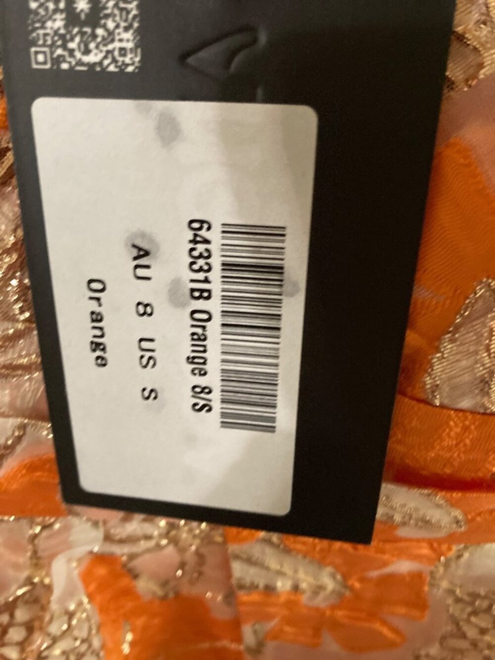 Angel Biba Orange and Gold Floral Mini Dress - Picture 6 of 6